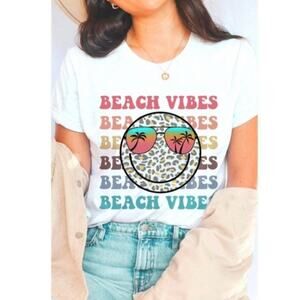 Bella Canvas Beach Vibes Leopard Sunglasses Graphic Tee